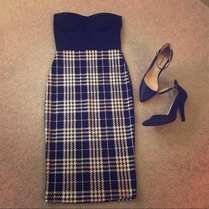 ✨LAST CALL✨Strapless black & silver cocktail dress